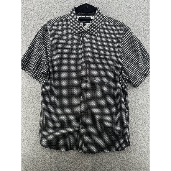 Tahari Men's Black & White Geometric Pattern Stretch Button-Up Shirt  Size M - Picture 1 of 5